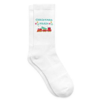 Christmas Train - Tennissocken - Weiß - Rechts