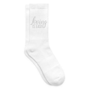 Loving Is Easy Inspirierend Romantisch Spruch Logo - Tennissocken - Weiß - Rechts