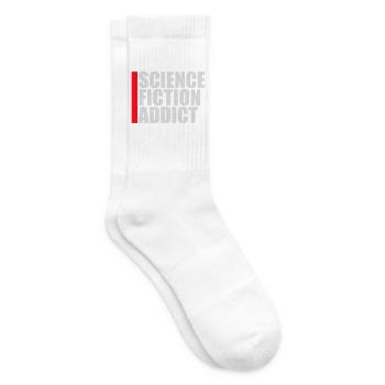 Science Fiction Addict Sci Fi Liebhaber Zitat Text - Tennissocken - Weiß - Rechts