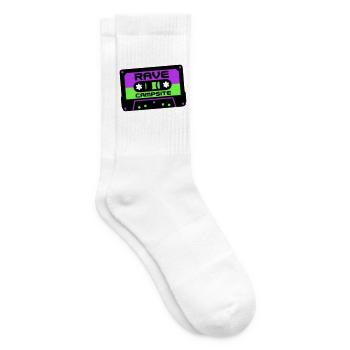 Rave Cassette Festival Logo - Tennis socks - white - Right