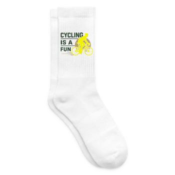 Cycling Is a Fun Yellow Cyclist Speed Rider Design - Tennissocken - Weiß - Rechts