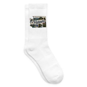 Washington State Mount Rainier Vintage-Aufkleber - Tennissocken - Weiß - Rechts