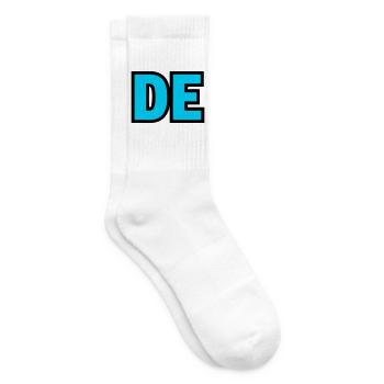 DE Initialen Block Logo - Tennissocken - Weiß - Rechts