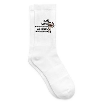 ICH HASSE MORGENMENSCHEN UND MORGEN UND MENSCHEN - Tennissocken - Weiß - Rechts