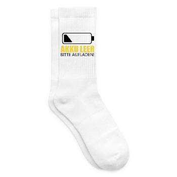 Akku leer , bitte Aufladen! - Tennissocken - Weiß - Rechts
