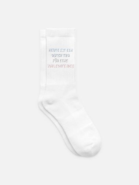 Heute Ist Ein Guter Tag, Für Eine Schlechte Idee - Tennissocken - Weiß
