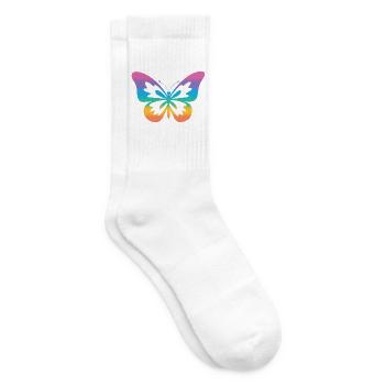 Schmetterling Regenbogen Autismus-Spektrum - Tennissocken - Weiß - Rechts