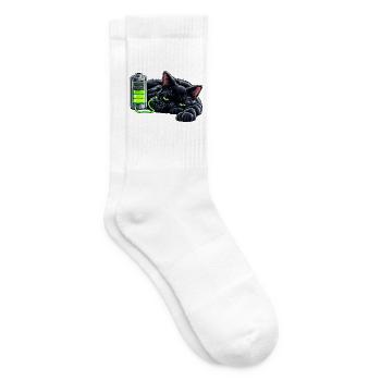 ICH BIN NICHT MÜDE - ICH LAD NUR MEINEN HASS AKKU - Tennissocken - Weiß - Rechts