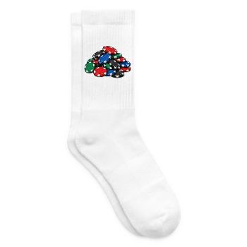 Pokerchips Pyramide Motiv - Tennissocken - Weiß - Rechts