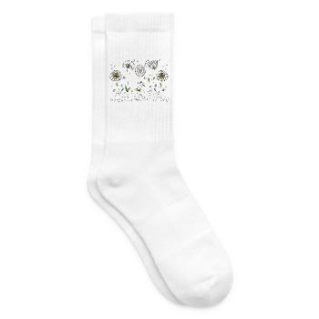Blumen - Tennissocken - Weiß - Rechts