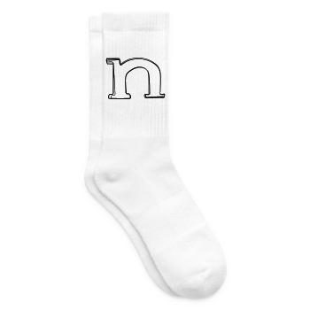 Kleinbuchstabe n handgezeichnet - Tennissocken - Weiß - Rechts