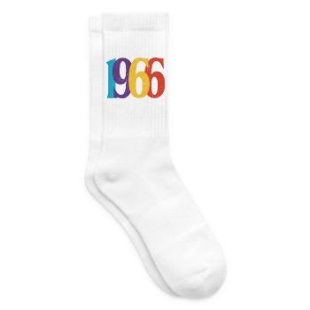 Geburtstag 1966 Geboren 1966 Vintage-Retro-Geschenk - Tennissocken - Weiß - Rechts