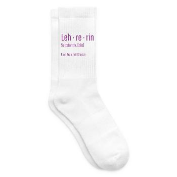 Lehrerin Substantiv Definition Schule Geschenk - Tennissocken - Weiß - Rechts