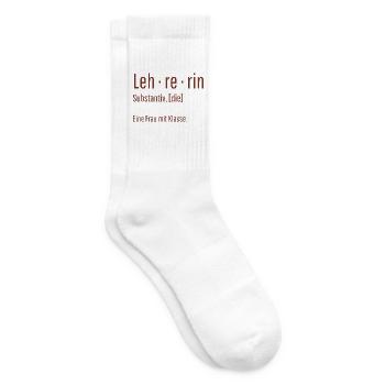 Lehrerin Substantiv Definition Schule Geschenk - Tennissocken - Weiß - Rechts