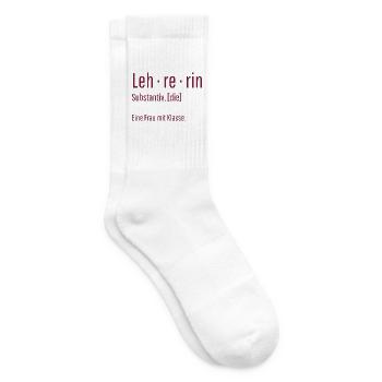 Lehrerin Substantiv Definition Schule Geschenk - Tennissocken - Weiß - Rechts