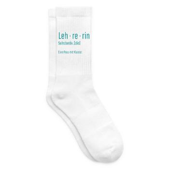 Lehrerin Substantiv Definition Schule Geschenk - Tennissocken - Weiß - Rechts