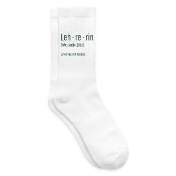 Lehrerin Substantiv Definition Schule Geschenk - Tennissocken - Weiß - Rechts