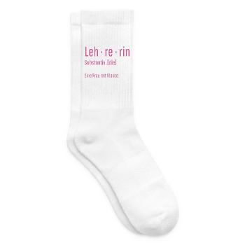 Lehrerin Substantiv Definition Schule Geschenk - Tennissocken - Weiß - Rechts