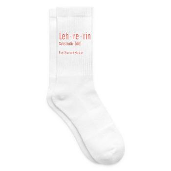 Lehrerin Substantiv Definition Schule Geschenk - Tennissocken - Weiß - Rechts