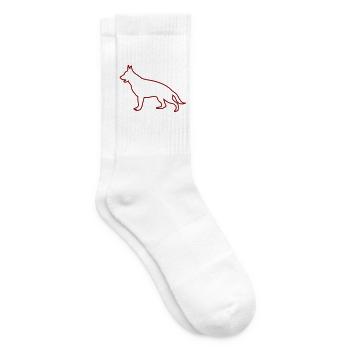 Hund Silhouette - Tennissocken - Weiß - Rechts