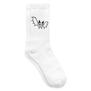 Niedliche Halloween-Fledermaus im Kritzelstil - Tennissocken - Weiß - Rechts