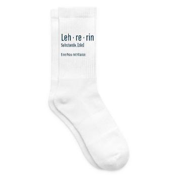 Lehrerin Substantiv Definition Schule Geschenk - Tennissocken - Weiß - Rechts