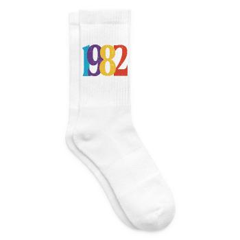 Geboren 1982 Geburtstagsgeschenk Geburtstag 82 - Tennissocken - Weiß - Rechts