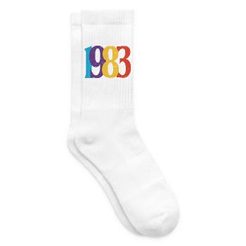Geboren 1983 Geburtstagsgeschenk Geburtstag 83 - Tennissocken - Weiß - Rechts