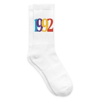 Geboren 1992 Geburtstagsgeschenk Geburtstag 92 - Tennissocken - Weiß - Rechts