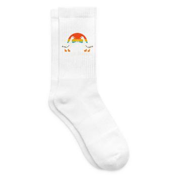Retro Sonnenuntergangsgänse Lustiges Wortspiel Gänsehaut - Tennissocken - Weiß - Rechts