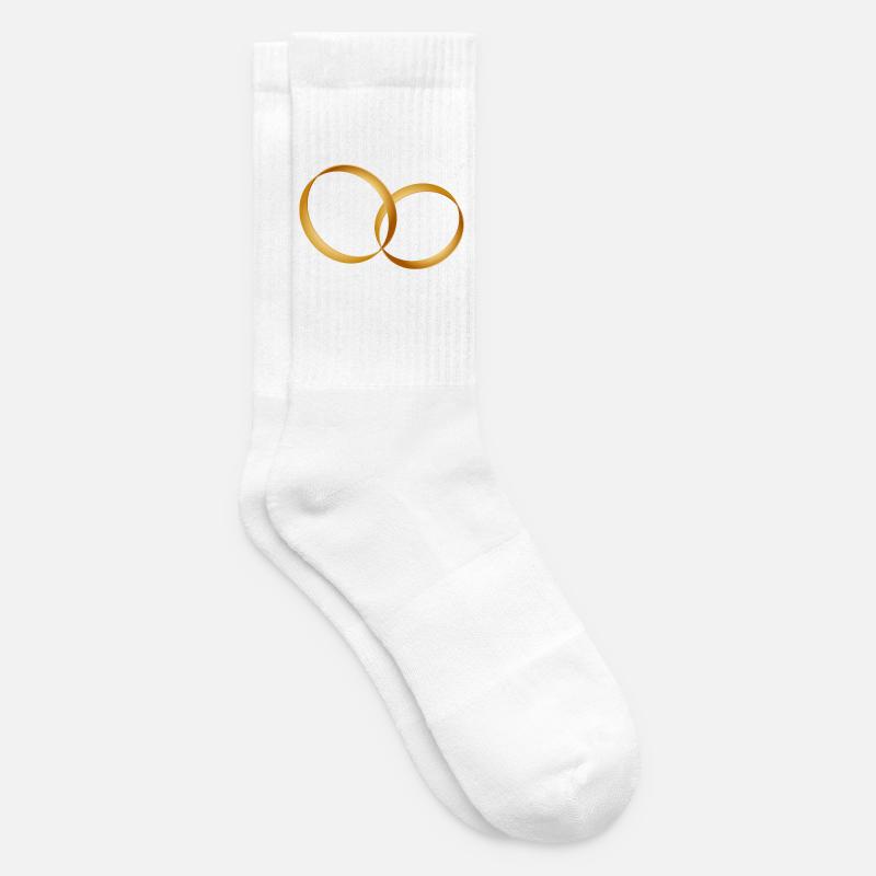 zwei goldene Ringe - Ehering - Hochzeit - Tennissocken - Weiß