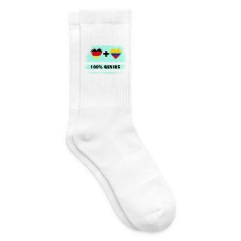 Deutschland und Kolumbien 100% Genial / Geschenk - Tennissocken - Weiß - Rechts