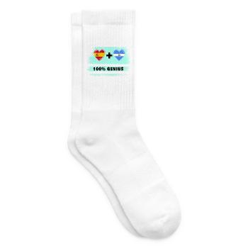 Spain and El Salvador flag 100% genius - Tennis socks - white - Right