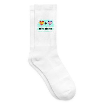 Spanien und Großbritannien Flagge 100% genial - Tennissocken - Weiß - Rechts