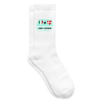 Italien und Dänemark 100% geniale Flagge - Tennissocken - Weiß - Rechts