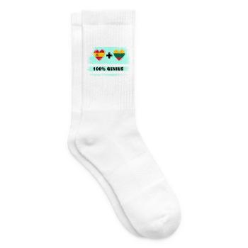 Spain and Lithuania flag 100% genius - Tennis socks - white - Right
