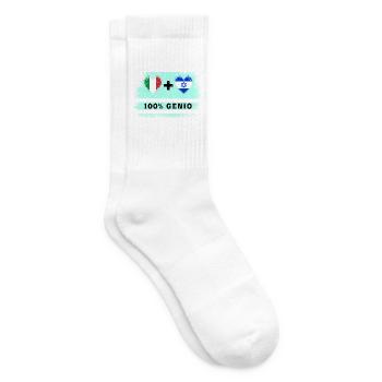 Italy and Israel 100% genius flag - Tennis socks - white - Right