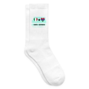 Italien und Gambia 100% geniale Flagge - Tennissocken - Weiß - Rechts