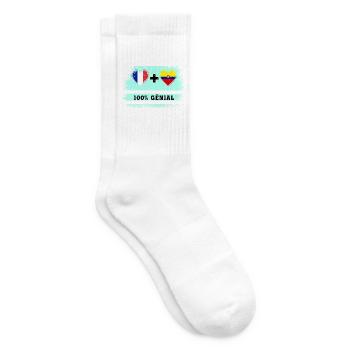 Flagge Frankreich und Ecuador 100% genial - Tennissocken - Weiß - Rechts