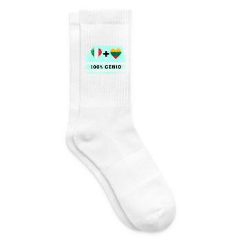 Italy and Lithuania 100% genius flag - Tennis socks - white - Right