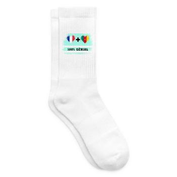 Drapeau France et Cameroun 100% génial - Chaussettes de tennis - blanc - Droite