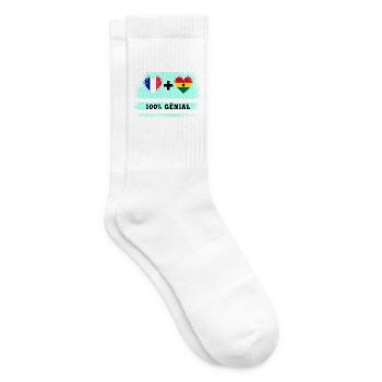 Drapeau France et Ghana 100% génial - Chaussettes de tennis - blanc - Droite