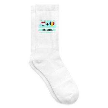 Roumanie et Pays-Bas Drapeau 100% Genius - Chaussettes de tennis - blanc - Droite