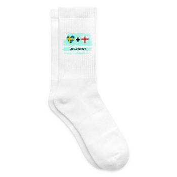 England und Schweden 100% perfekt / Geschenk - Tennissocken - Weiß - Rechts