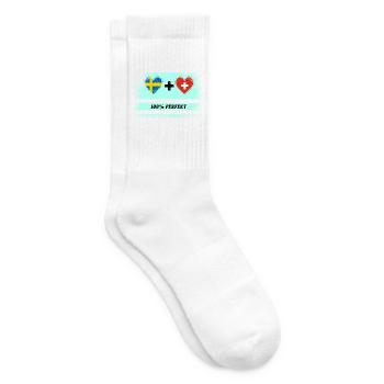 Schweiz & Schweden 100% Perfect / Geschenk - Tennissocken - Weiß - Rechts