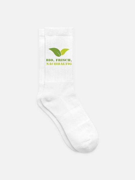 Bio Frisch Nachhaltig Biobauer Landwirt Geschenk - Tennissocken - Weiß
