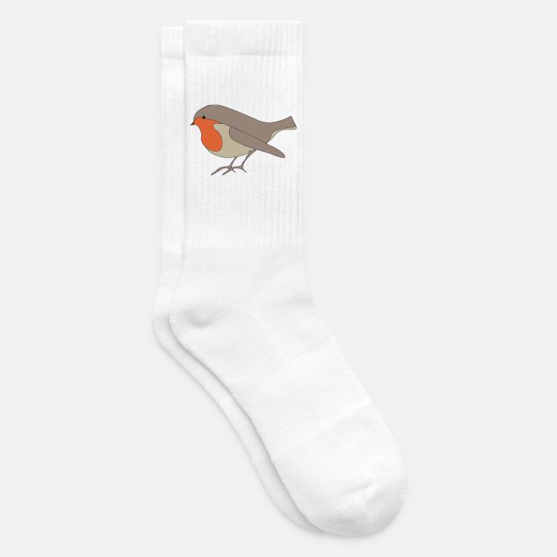 Rotkehlchen - Tennissocken - Weiß