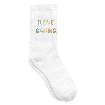 I Love Gaming Watercolors - Tennis socks - white - Right