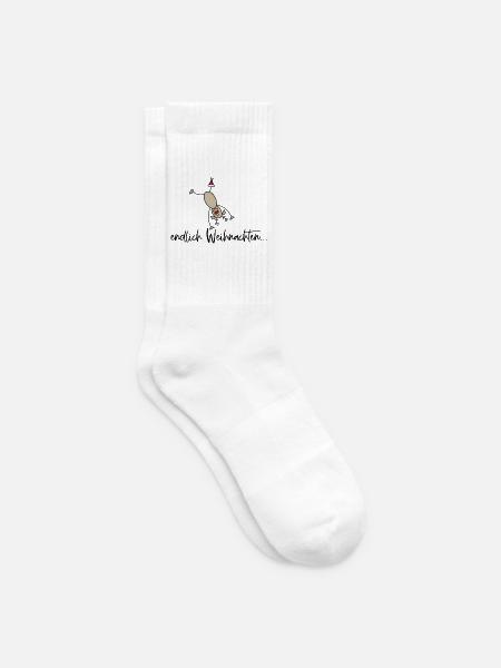 Lustige Weihnachten - Tennissocken - Weiß