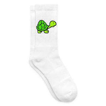 Turtle long neck smiling happy funny - Tennis socks - white - Right